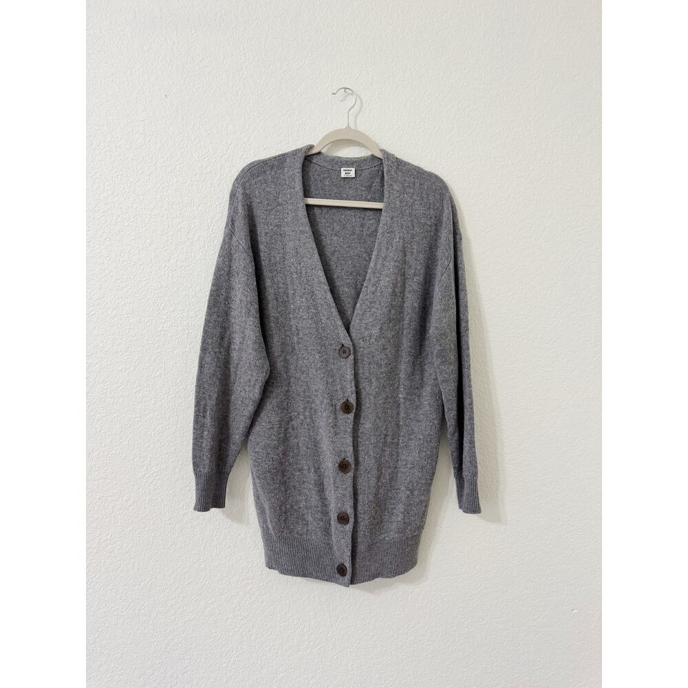 Aritzia Sunday Best Alpaca Blend Longline Button Cardigan Gray Size Small